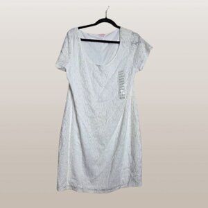 NWT Isaac Mizrahi Women's White Eyelet Lace Dress XXL